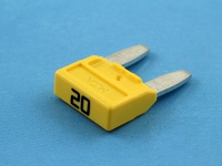 Предохранитель флажковый 10.9мм, 20А, желтый, не прозр., Minival, MTA F200MINIVAL