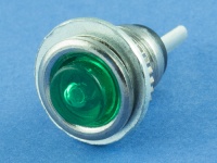 Кнопка, без фикс., OFF-(ON), DS-101/RWD-361, 1А,250В, 2 конт.,кн.+ш.+г.,гайка снизу, зеленая
