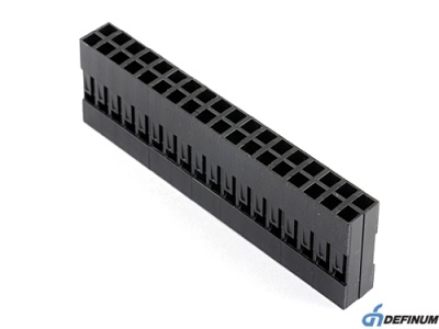 Колодка пластиковая BLD-2x18, шаг 2.54 х 2.54мм, черная, 3А, 250В, HSM H4000-36PDNB00R
