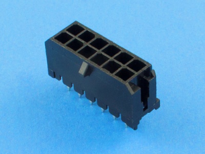 Вилка на плату MMF-2x06S (Micro-Fit), шаг 3.00мм, под пайку, прямой, HSM W4230-12PDSTB0R