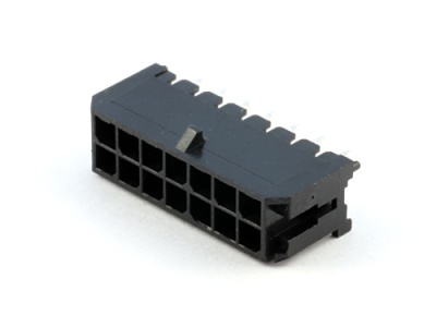 Вилка на плату MMF-2x07S (Micro-Fit), шаг 3.00мм, под пайку, прямой, HSM W4230-14PDSTB0