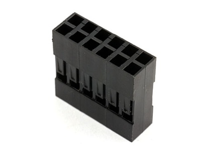 Колодка пластиковая BLD-2x06, шаг 2.54 х 2.54мм, черная, 3А, 250В, HSM H4000-12PDNB00R