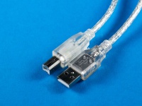 Кабель USB 2.0 Pro, AM/BM, 0.75м, экран, феррит.кольцо, прозрачный,Cablexpert CCF-USB2-AMBM-TR-0.75M