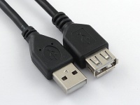 Кабель USB 2.0 Pro, AM/AF, 1.8м, экран, феррит.кольцо, черный, Gembird/Cablexpert CCF-USB2-AMAF-6