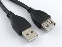 Кабель USB 2.0 Pro, AM/AF, 1.8м, экран, черный, пакет, Gembird/Cablexpert CCP-USB2-AMAF-6