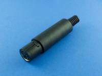 Разъем Mini DIN, MDN-6F, PS/2, под пайку, на кабель, разборный, черный