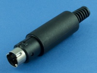Разъем Mini DIN, MDN-4M, под пайку, на кабель разборный, черный