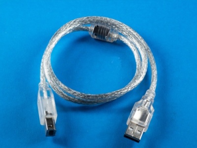Кабель USB 2.0 Pro, AM/BM, 0.75м, экран, феррит.кольцо, прозрачный,Cablexpert CCF-USB2-AMBM-TR-0.75M
