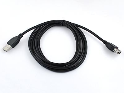 Кабель USB 2.0 Pro, AM/AF, 1.8м, экран, черный, пакет, Gembird/Cablexpert CCP-USB2-AMAF-6