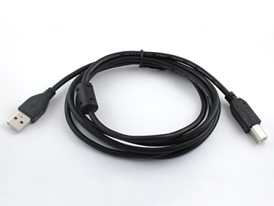 Кабель USB 2.0 Pro, AM/BM, 1.8м, экран, феррит.кольцо, черный, Gembird/Cablexpert CCF-USB2-AMBM-6